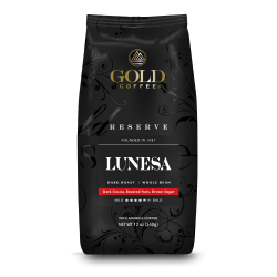 Gold Coffee Company Lunesa Blend, Whole Bean, 12 Oz, Total Qty 1