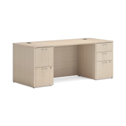 HON Mod 72"W Computer Desk, Desert Oak