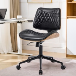 Bestier Armless Office Chair with Wheels, Black, Total Qty 1