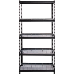 Lorell Wire Deck Shelving - 72" Height x 36" Width x 18" Depth - Recycled - Black - Steel - 1Each