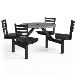 Palmer Hamilton Covey Outdoor Cluster Table With 4 Seats, 29" x 54", Steel Gray/Obsidian