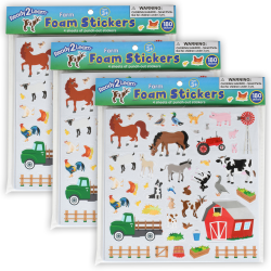 Ready 2 Learn Foam Stickers, Farm, Pack Of 180 Stickers, Set Of 3 Packs