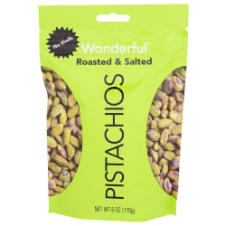 Wonderful Pistachios No Shells Pistachios Pouches, Roasted & Salted, 6 Oz, Total Qty 10