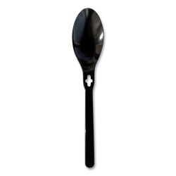 WeGo Polystyrene Spoons, Black, Carton Of 1,000 Spoons