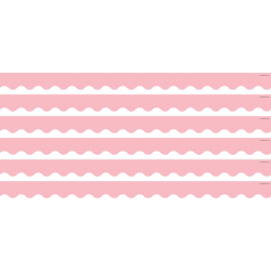 Teacher Created Resources Scalloped Border Trim Packs, 35’, Pastel Pink, Set Of 6 Packs
