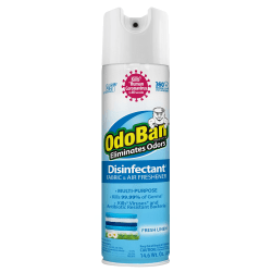 OdoBan Odor Eliminator Disinfectant 360° Spray, Fresh Linen Scent, 14.6 Oz