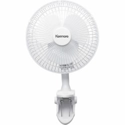 Kenmore 6" Clip-On Fan - 2 Speed - Clip-on - White