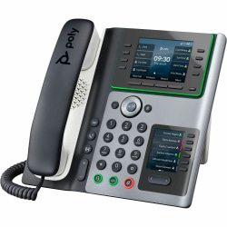 Poly E450 IP Phone - Corded - Corded - Desktop - Black - VoIP - 2 x Network (RJ-45) - PoE Ports