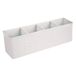 Office Depot® Brand 4-Compartment Desktop Storage Organizer, White