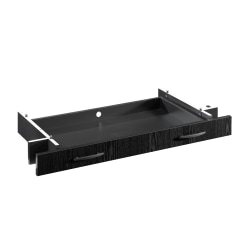 Sauder® Via Pencil Drawer For Desk, 3-1/2"H x 25-1/2"W x 15-3/4"D, Bourbon Oak/Soft Black