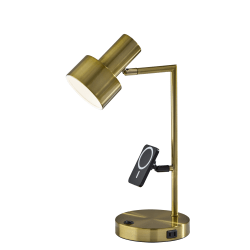 Adesso Rowe Supercharger 19"H Desk Lamp, Antique Brass