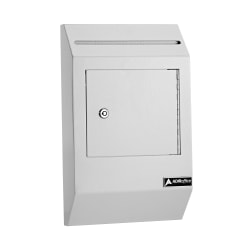 Alpine AdirOffice Heavy-Duty Weatherproof Secured Drop Box, 16-5/16"H x 10"W x 4"D, White