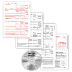 ComplyRight® 1099-MISC Tax Forms With Software, 4-Part, 2-Up, Copies A/B/C, Laser, 8-1/2" x 11", Pack Of 50 Form Sets