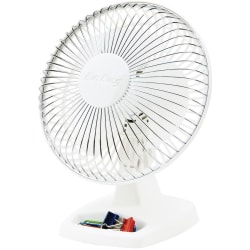 Air King 6" Personal Fan 120 Volts, 60 hz - 3 Blades - 152.4 mm Fan Diameter - 2 Speed - Adjustable Tilt Head, Durable - 9.4" Height x 7.8" Width - Plastic - White