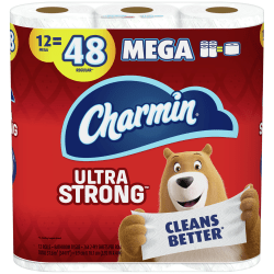 Charmin® Ultra Strong® 2-Ply Toilet Paper Mega Rolls, 286 Sheets Per Roll, Case Of 12 Rolls