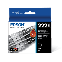 Epson® Claria T222XL Black High-Yield Ink Cartridge, T222XL120-S