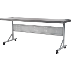 National Public Seating Flip-N-Store Table, 29-1/2"H x 24"W x 60"D, Charcoal Slate/Gray