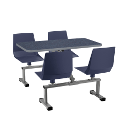 National Public Seating Cluster Swivel Booth, 33"H x 48"W x 24"D, Navy