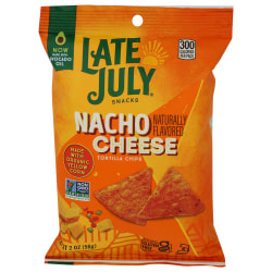 Late July Snacks Tortilla Chips, Nacho Cheese, 2 Oz, Total Qty 24