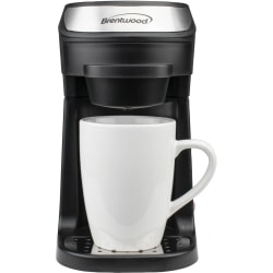 Brentwood TS-111BK Single Serve Coffee Maker with Mug, Black - 700 WSingle-serve - Coffee Strength Setting - Black
