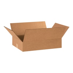 Partners Brand Flat Corrugated Boxes, 18" x 12" x 4", Kraft, Pack Of 25