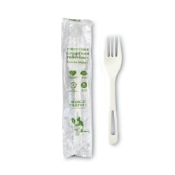 World Centric® TPLA Compostable Cutlery, Fork, 6-5/16", White, Pack Of 750 Forks