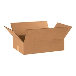 Partners Brand Flat Corrugated Boxes, 18" x 12" x 5", Kraft, Pack Of 25