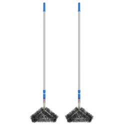 Gritt Commercial Duster Brushes, With 8' Telescopic Poles, 15", Gray, Pack Of 2 Brushes