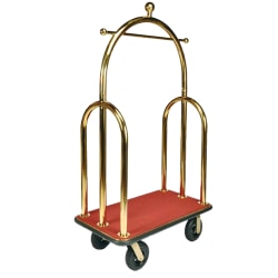 CSL Trident Luggage Cart, 77"H x 44"W x 24"D, Red