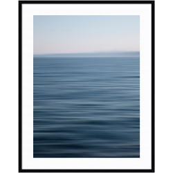 Amanti Art Abstract Blue Horizon by Savanah Plank Wood Framed Wall Art Print, 43"H x 34"W, Black