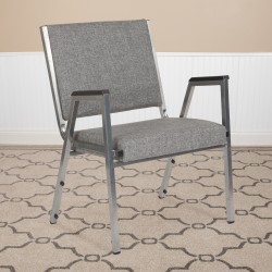 Flash Furniture HERCULES Fabric Bariatric Medical Reception Chair With Antimicrobial Protection, Arm Rests, Gray/Silvervein