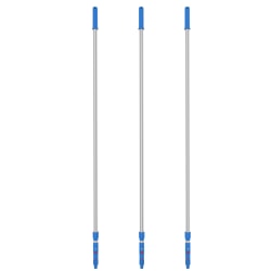 Gritt Commercial Aluminum Telescopic Pole, 8', Blue/Silver, Pack Of 3 Poles