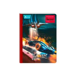 Norma Kiut Composition Notebook, 10-1/2" x 7-1/2", 1 Subject, College Ruled, 200 Sheets, Street Racer