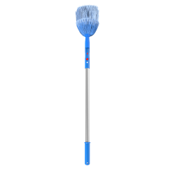 Gritt Commercial Cobweb Duster Brush With 20" Pole, Blue/Silver