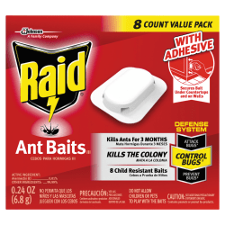Raid® Ant Bait, III, 0.24 Oz, 8 Bait Cartridges Per Box, Pack Of 12 Boxes