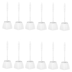 Gritt Commercial Toilet Bowl Brush With Caddy Holder, 14", White, Pack Of 12 Brushes