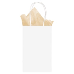 Amscan Kraft Paper Gift Bag, 8"H x 5"W x 3"D, White