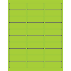Tape Logic® Permanent Labels, LL173GN, Rectangle, 2 5/8" x 1", Fluorescent Green, Case Of 3,000