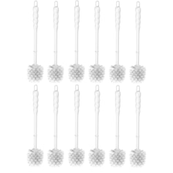 Gritt Commercial Toilet Bowl Brush, 14", White, Pack Of 12 Brushes