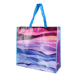 Office Depot® Brand Large Reusable Shopping Bag, 19"H x 17-1/4"W x 7"D, Watercolor Waves