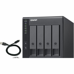 QNAP 4 Bay USB Type-C Direct Attached Storage with Hardware RAID - 4x HDD Supported - 0x HDD Installed - TR004US