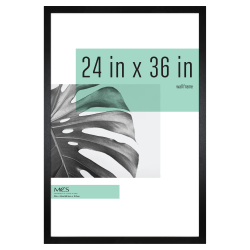 MCS Gallery Poster Frame, 24" x 36", Black Woodgrain