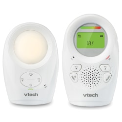 VTech Digital Audio Baby Monitor With Enhanced Range, 1.93"H x 8.1"W x 4.32"D, White