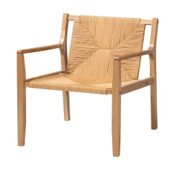 Baxton Studio Delaney Accent Chair, Oak Brown
