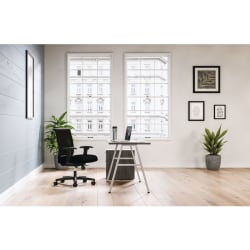 HON® Mod 60"W Table Writing Desk With Mobile Storage, 60"W, Slate Teak/Silver