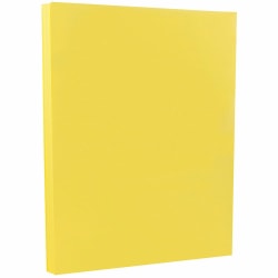 JAM Paper® Vellum Bristol Card Stock, Yellow, Letter (8.5" x 11"), 67 Lb, Pack Of 100