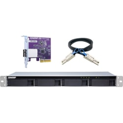 QNAP TL-R400S Drive Enclosure SATA/600 - Mini-SAS Host Interface - 1U Rack-mountable - 4x HDD Supported - TLR400SUS