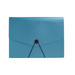Office Depot® Brand Plastic File, 13 Pocket, Expansion 5-1/2", 8 1/2" x 11", Letter, Blue, Pack of 1