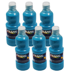 Prang Washable Tempera Paints, 16 Oz, Turquoise, Pack Of 6 Paints