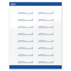 Avery® Printable Labels With Sure Feed® Technology, S00-ETX, Rectangle, 1" x 2-5/8", Glossy White With Preprinted Blue Waves Design, Pack Of 160